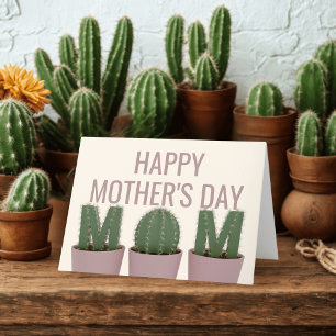 Gelukkig Moederdag Kaart Voor Cactusliefhebbers