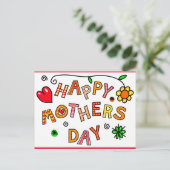 Gelukkig Moederdag, kleurrijk ontwerp, Briefkaart (Staand voorkant)