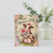 Gelukkig Moederdag Koe  Briefkaart (Staand voorkant)