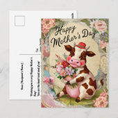 Gelukkig Moederdag Koe  Briefkaart (Voorkant / Achterkant)
