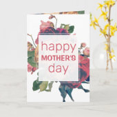 Gelukkig Moederdag met antieke rozen vintage boho Kaart (Gele Bloem)