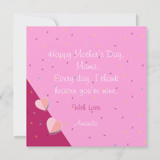 Gelukkig Moederdag! Moderne ontwerp en geüniformee Kaart (Achterkant)