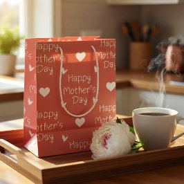 Gelukkig Moederdag oranje script Medium Cadeauzakje