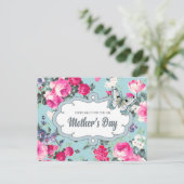 Gelukkig Moederdag. Oud Roos schilderen Briefkaart (Staand voorkant)