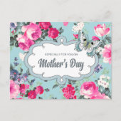 Gelukkig Moederdag. Oud Roos schilderen Briefkaart (Voorkant)