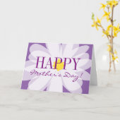 Gelukkig Moederdag paarse bloemenwenskaart Kaart (Gele Bloem)