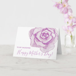 Gelukkig Moederdag! | PAARSE WATERVERF ROOS KAART
