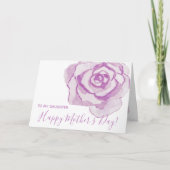 Gelukkig Moederdag! | PAARSE WATERVERF ROOS KAART (Voorkant)