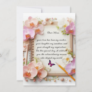 Gelukkig Moederdag Plat Wenskaart Kaart