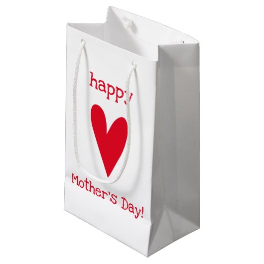 Gelukkig Moederdag! Red Heart Klein Cadeauzakje (Voorkant Gekanteld)