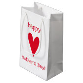 Gelukkig Moederdag! Red Heart Klein Cadeauzakje (Achterkant Gekanteld)