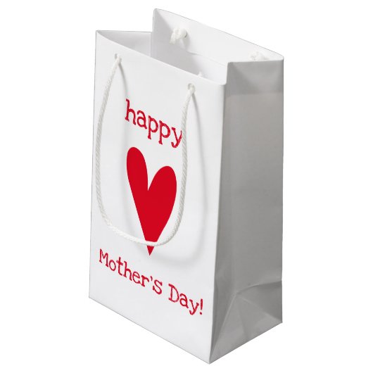 Gelukkig Moederdag! Red Heart Klein Cadeauzakje (Achterkant Gekanteld)