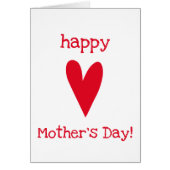 Gelukkig Moederdag! Red Heart Moederdag Kaart (Voorkant)