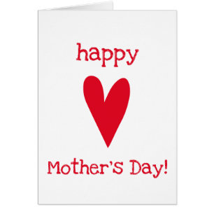 Gelukkig Moederdag! Red Heart Moederdag Kaart