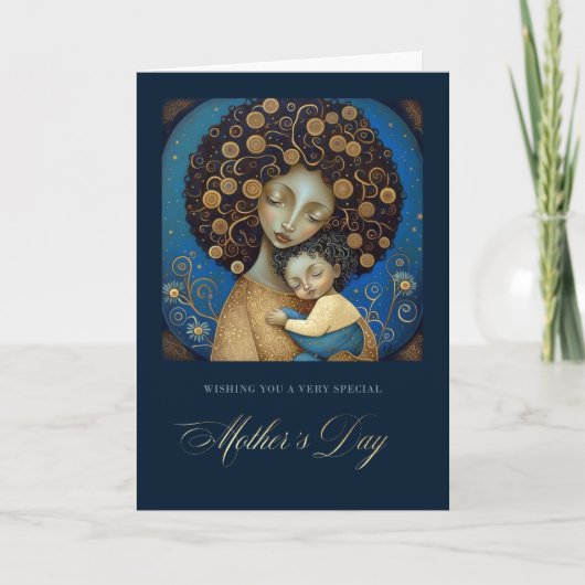 Gelukkig Moederdag. Schilderen van moeder en kind Kaart (Voorkant)