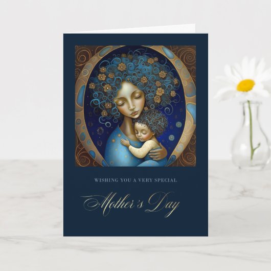 Gelukkig Moederdag. Schilderen van moeder en kind Kaart (Kleine Plant)