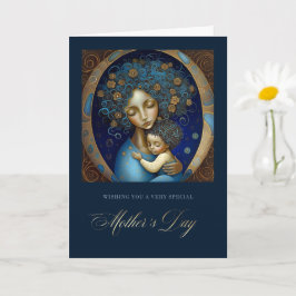 Gelukkig Moederdag. Schilderen van moeder en kind Kaart