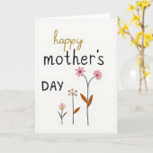Gelukkig Moederdag Script Kaart (Gele Bloem)