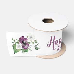 Gelukkig Moederdag Script met wilde roos bloemensp Satijnen Lint