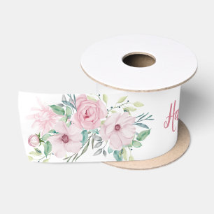 Gelukkig Moederdag Script Roze Pioen Bloemensprays Satijnen Lint