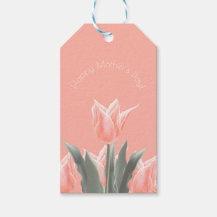 Gelukkig Moederdag! Stijlvolle Tulps Flowers Cadeaulabel
