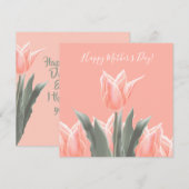 Gelukkig Moederdag! Stijlvolle Tulps Flowers Kaart (Voorkant / Achterkant)
