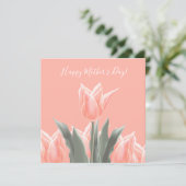 Gelukkig Moederdag! Stijlvolle Tulps Flowers Kaart (Staand voorkant)