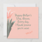 Gelukkig Moederdag! Stijlvolle Tulps Flowers Kaart (Achterkant)