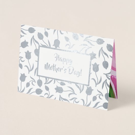 Gelukkig Moederdag. Tulp Painting Luxury Folie Kaarten