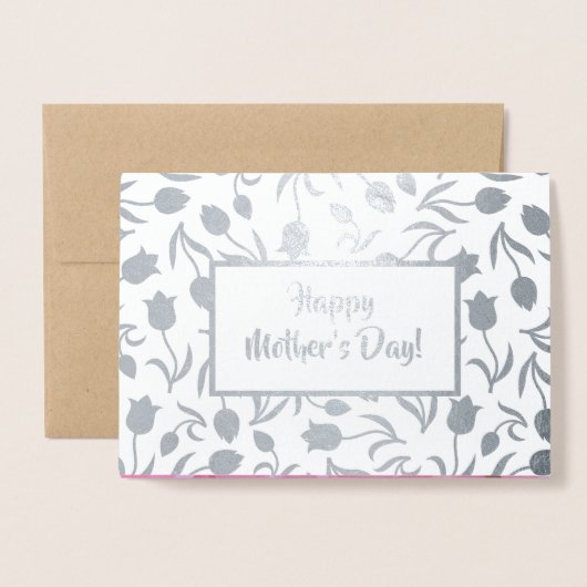 Gelukkig Moederdag. Tulp Painting Luxury Folie Kaarten