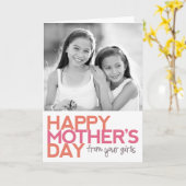 Gelukkig Moederdag van je meisjes! Kaart (Gele Bloem)