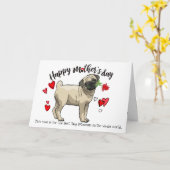 Gelukkig Moederdag van uw Pug Hond Kaart (Gele Bloem)