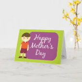 Gelukkig Moederdag van uw zoon Kaart (Gele Bloem)