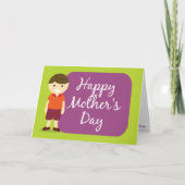 Gelukkig Moederdag van uw zoon Kaart (Voorkant)