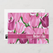 Gelukkig Moederdag. Veertulpschilfers Briefkaart (Voorkant / Achterkant)