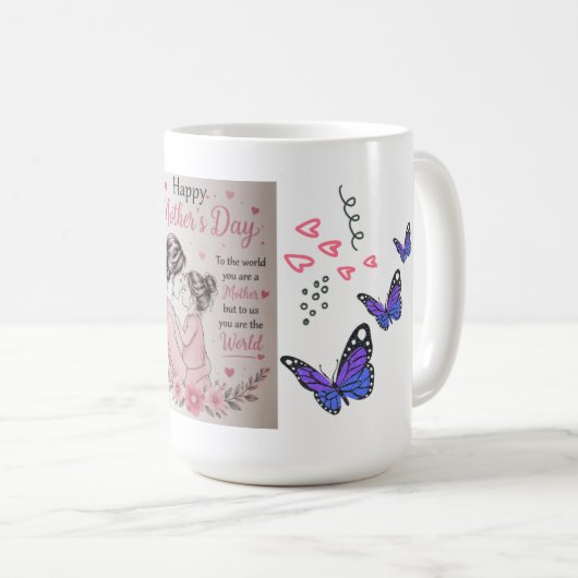 Gelukkig Moederdag Vlindermok Koffiemok (Voorkant rechts)