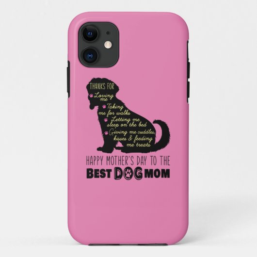 Gelukkig Moederdag voor de beste hond Case-Mate iPhone Case (Achterkant)