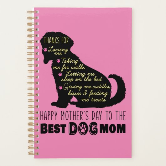 Gelukkig Moederdag voor de beste hond Planner (Voorkant)