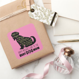 Gelukkig Moederdag voor de beste hond Vierkante Sticker