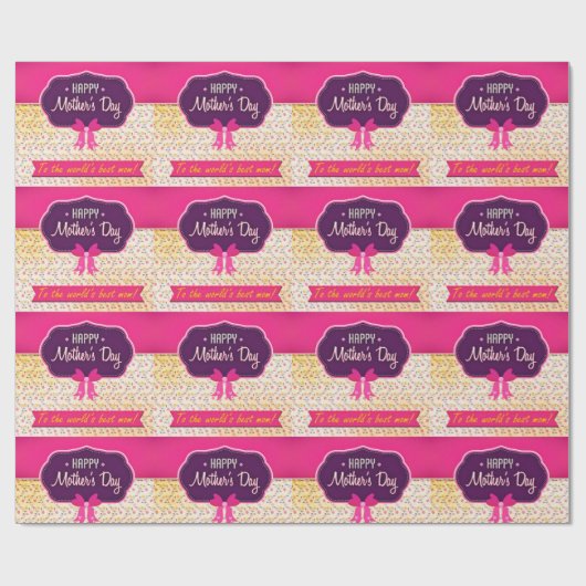 Gelukkig Moederdag voor de beste moeder Cadeaupapier (Vlak)