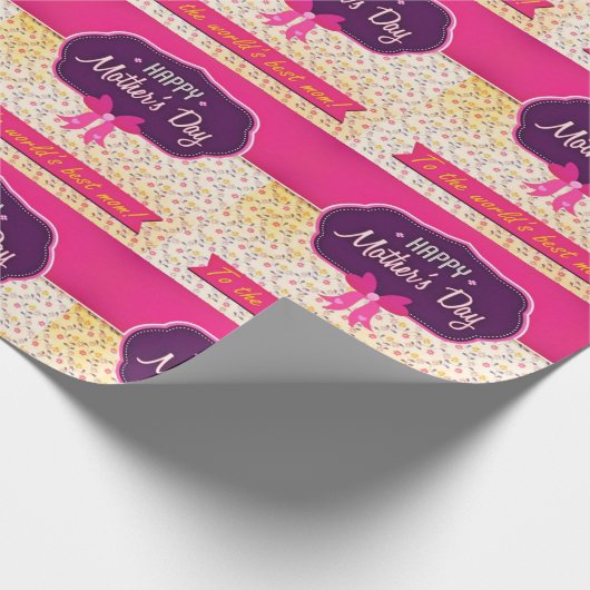 Gelukkig Moederdag voor de beste moeder Cadeaupapier (Hoek)