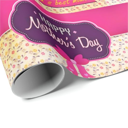 Gelukkig Moederdag voor de beste moeder Cadeaupapier (Rol Hoek)