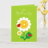 Gelukkig Moederdag voor Pickleball mama, schattig Kaart (Gele Bloem)