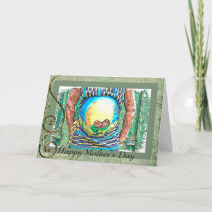 Gelukkig Moederdag voor Verwachtend Afrikaans Kaart