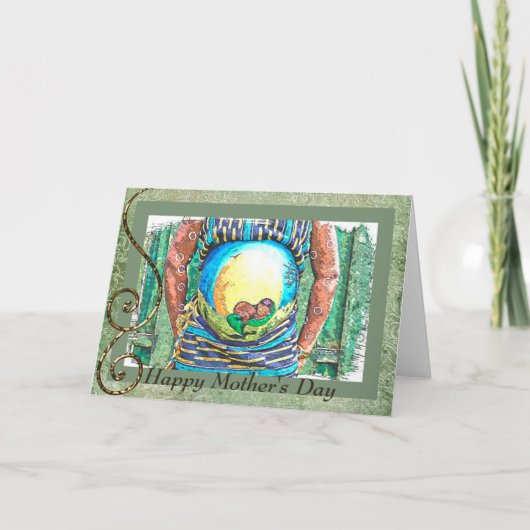 Gelukkig Moederdag voor Verwachtend Afrikaans Kaart (Voorkant)