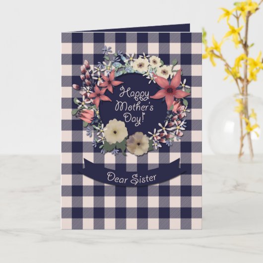 Gelukkig Moederdag! | Voor zuster | Pset Floral Kaart (Gele Bloem)