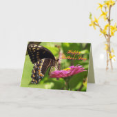 Gelukkig Moederdag, Vriend, vlinder op bloem Kaart (Gele Bloem)