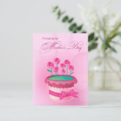 Gelukkig Moederdag. Waterverf Rozen in Pot Briefkaart (Staand voorkant)