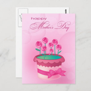 Gelukkig Moederdag. Waterverf Rozen in Pot Briefkaart