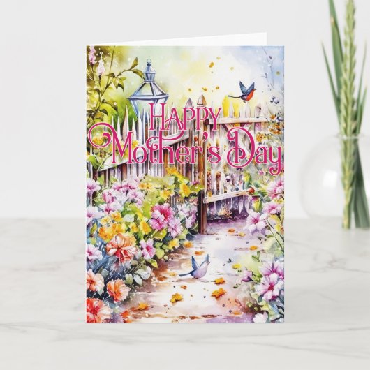 Gelukkig Moederdag Wenskaart - tuin Feestdagen Kaart (Voorkant)